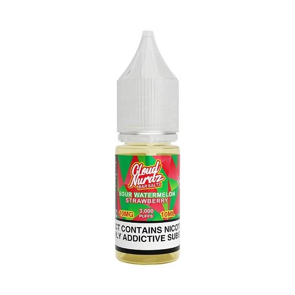 Cloud Nurdz - Sour Watermelon Strawberry 10ml (Nic Salt) 10MG 10ml