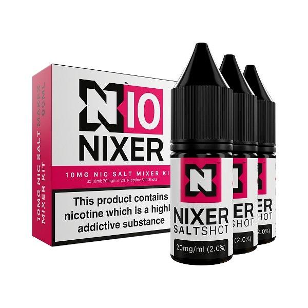 Nixer - Salt Nic Shot 10ml (Nic Shot) - 3 Pack 10MG 10ml