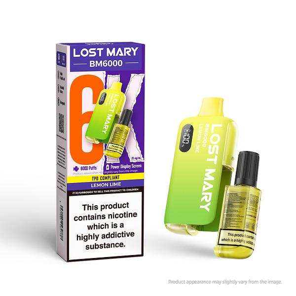 Lost Mary BM6000 Rechargeable Pod - Lemon and Lime [20MG]